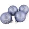 Northlight Matte Glass Ball Christmas Ornaments with Branch Design - 2.5" (60mm) - Purple - 4ct